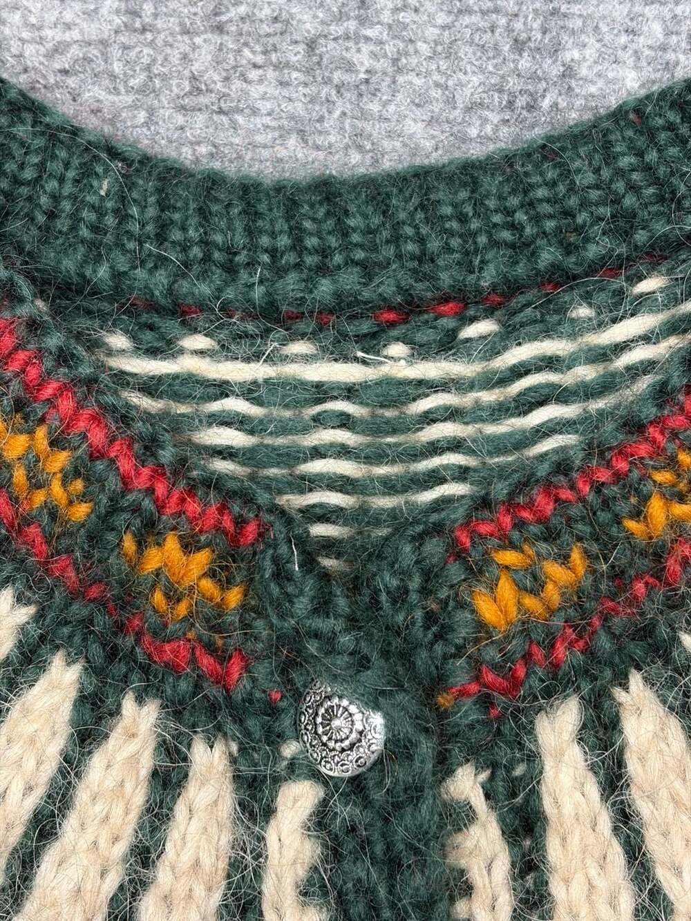 Vintage Iceland Sweaters? Cardigan Pure Wool Knit Folk Nordic Fair Isle Button M - Picture 13 of 13
